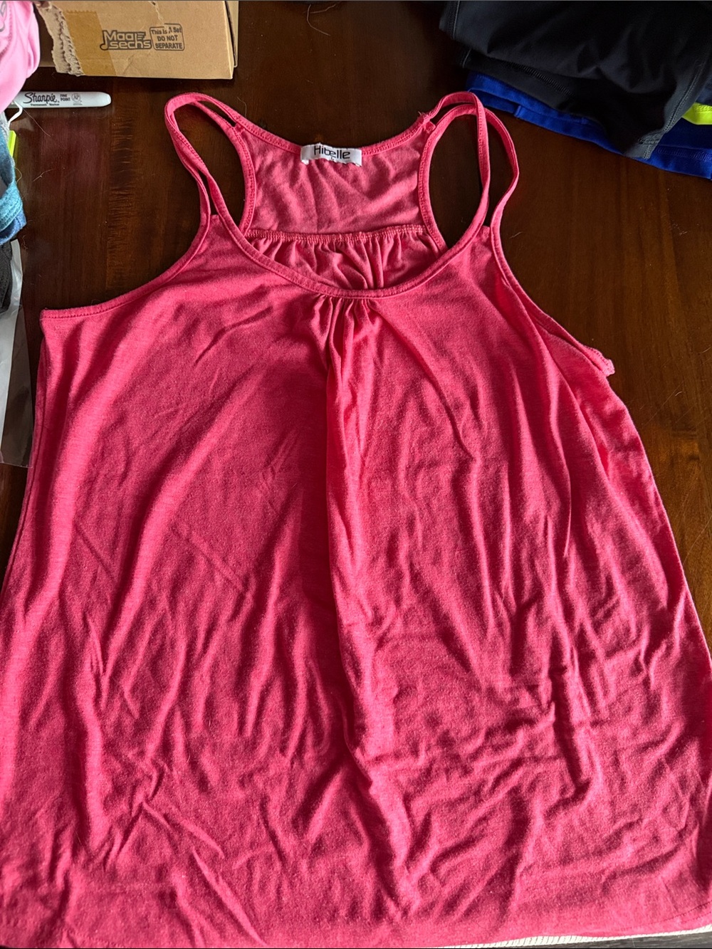 Noelle Bright Pink Scoop Neck Racerback Tank